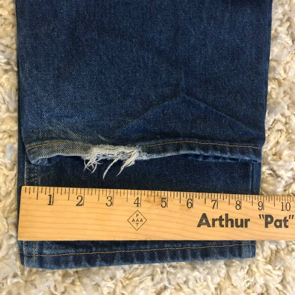 Diamond Gusset Cotton Blue Denim sz 42x29 Mens Jeans Button Fly Made in USA - Picture 11 of 11